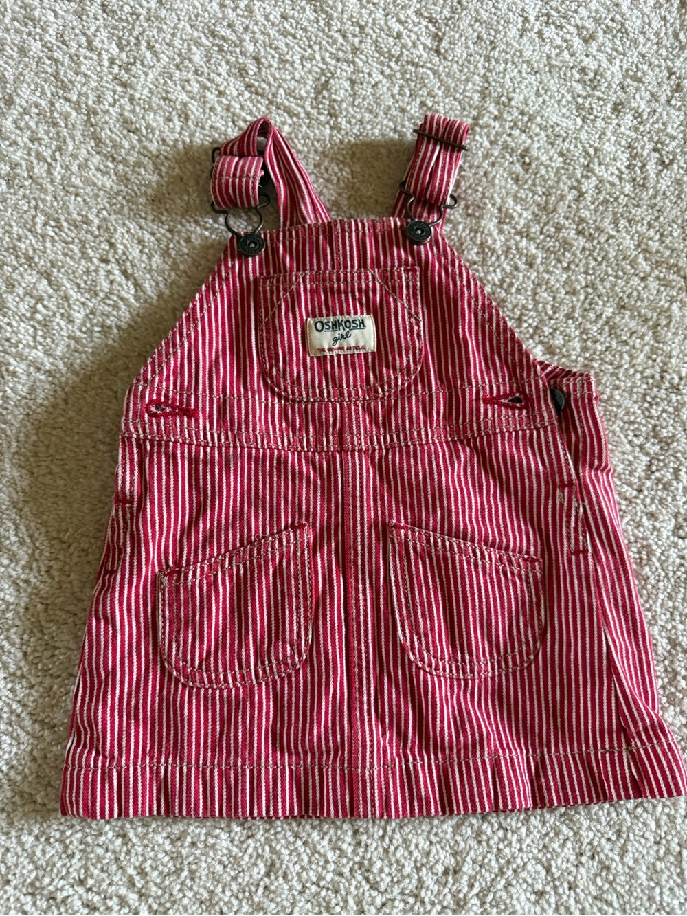 Red Striped Denim Dress 12M